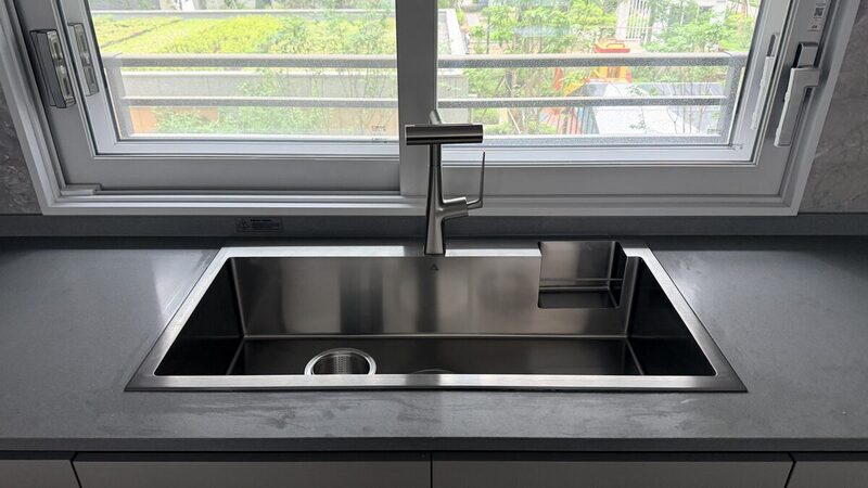 제천 e편한세상 더프라임 PEDU953 사각싱크볼 + 에떼르노 EK-3001 4WAY 폭포수전 시공